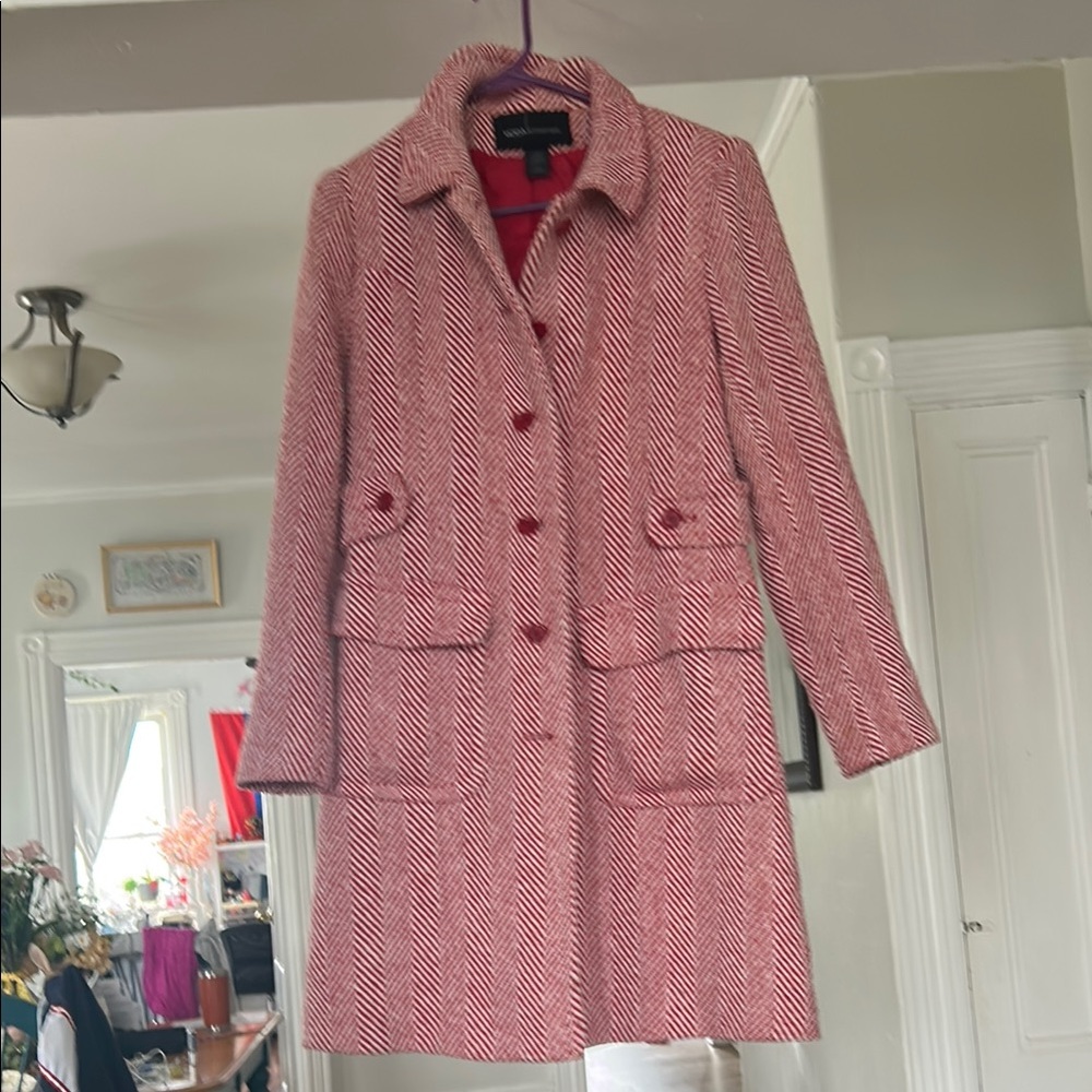 Moda International Red Trench Coat Classic Design WORN ONCE